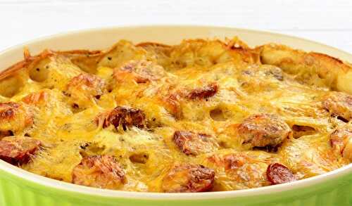 Gratin de pommes de terre et saucisses