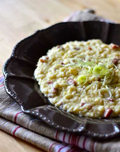 Risotto aux Poireaux et Jambon