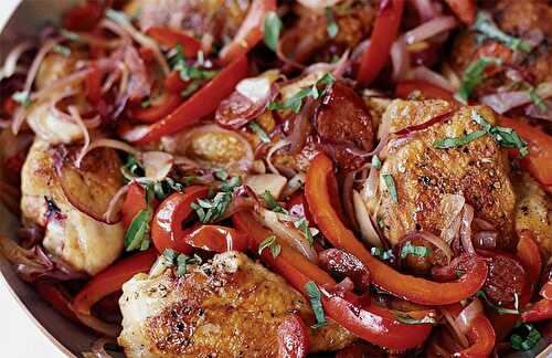 Sauté de poulet au chorizo et légumes