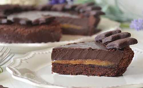 Tarte au chocolat et caramel au beurre salé