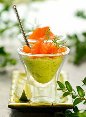 Verrine d’avocat et saumon