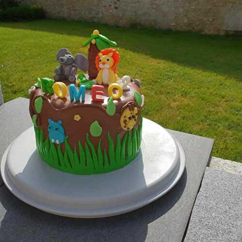 Gâteau d'anniversaire Rainbow et pâte à sucre