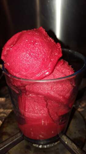 Sorbet aux framboises de mon jardin