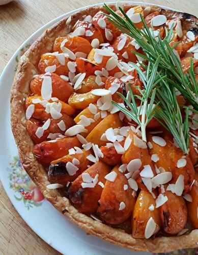 Tarte aux abricots, miel-romarin