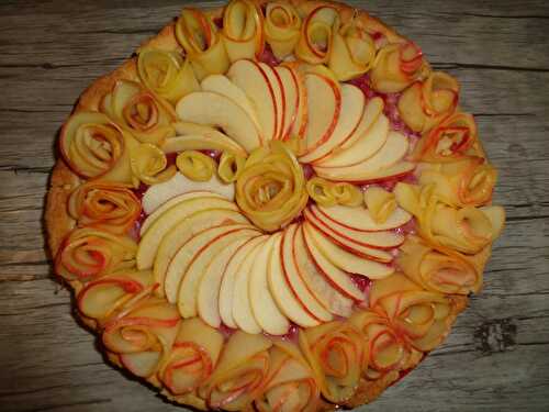 Tarte aux pommes bouquet de roses