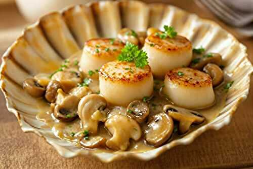 Coquilles Saint-Jacques à la Bretonne Champignons