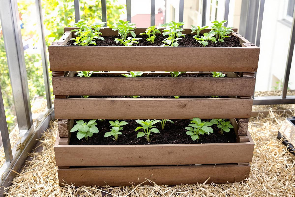 Cultivez des pommes de terre chez vous sans jardin : la méthode ingénieuse des caisses empilées