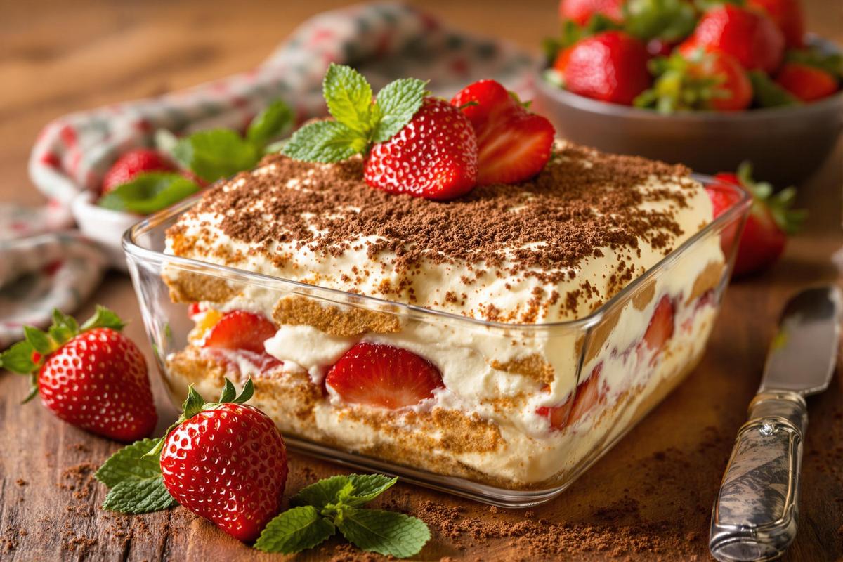Dans quoi tremper les biscuits pour un tiramisu aux fraises?