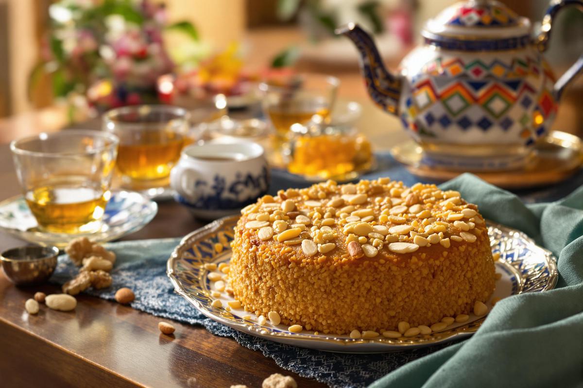 Douceur marocaine : découvrez le secret du gâteau de semoule fondant