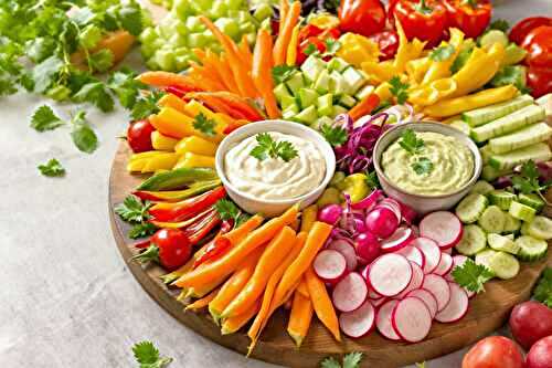 Présentation plateau légumes apéro