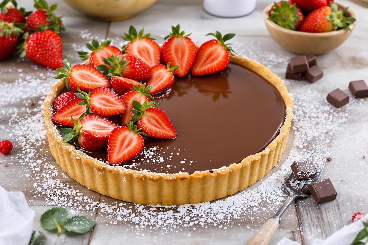 Tarte exquise au chocolat et fraises : le dessert ultime pour les gourmands