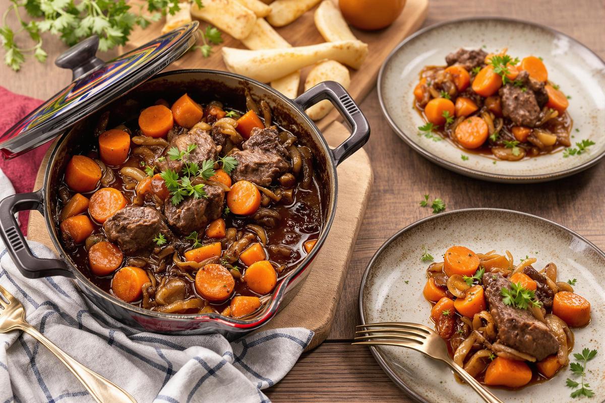 Temps de cuisson bœuf bourguignon cocotte en fonte