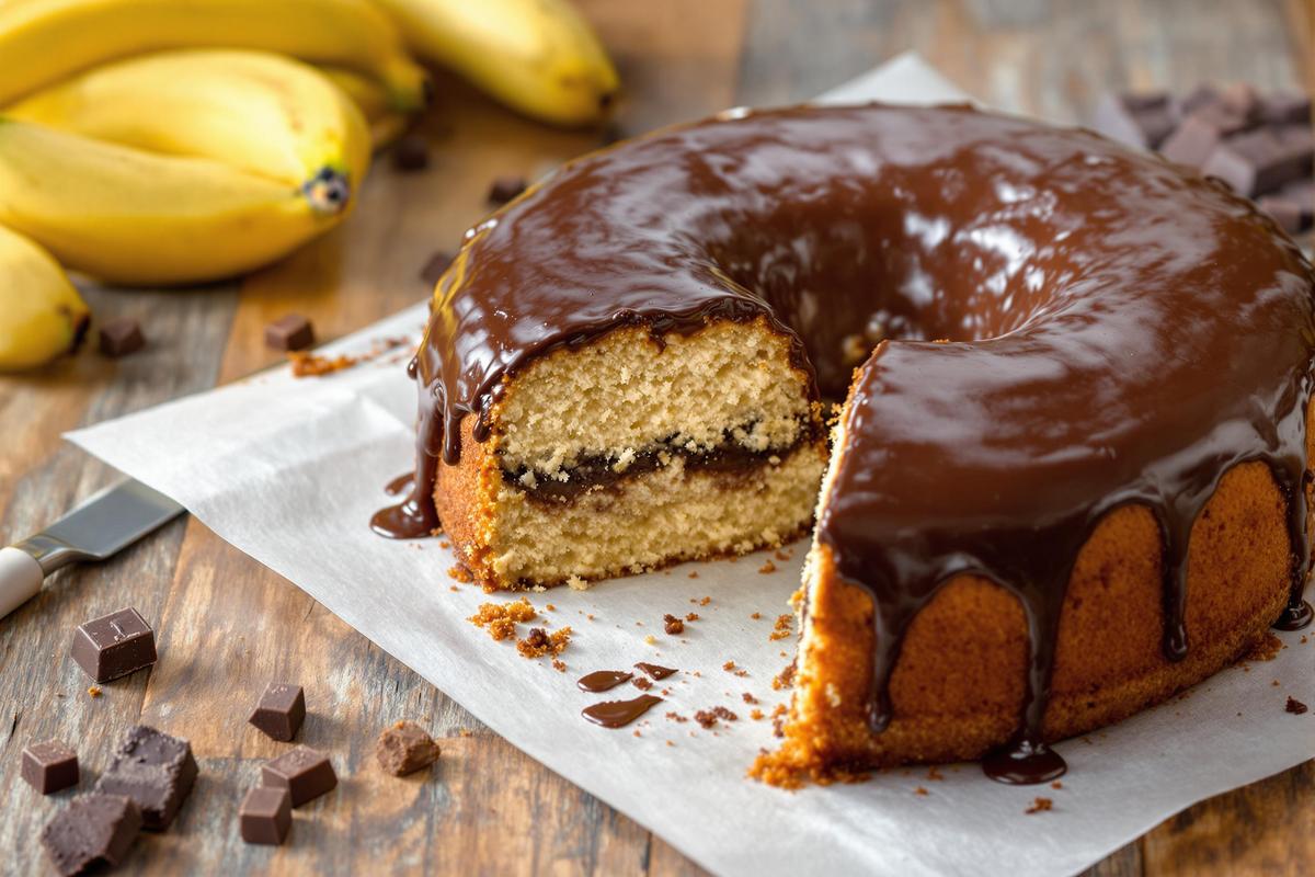 Un gâteau à la banane et au chocolat qui fait fondre tous les gourmands : découvrez la recette simple et savoureuse !