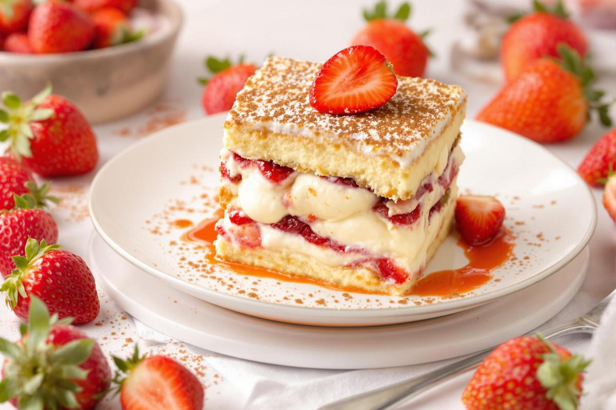 Un tiramisu aux fraises printanier inspiré par Yotam Ottolenghi
