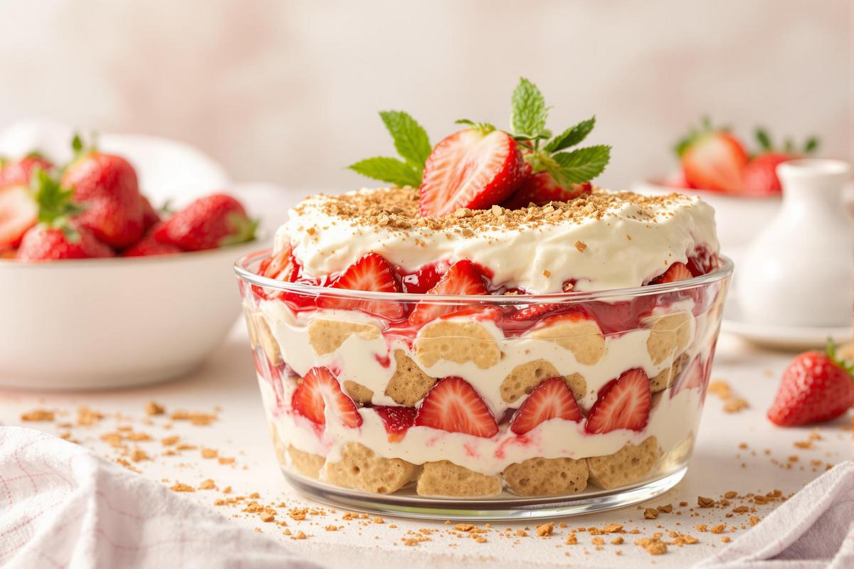 Un tiramisu express aux fraises et langues de chat : l’incontournable douceur de mai