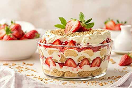Un tiramisu express aux fraises et langues de chat : l’incontournable douceur de mai