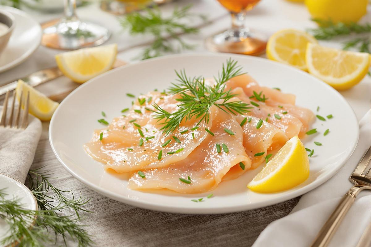 Entrée fraîche à la truite fumée