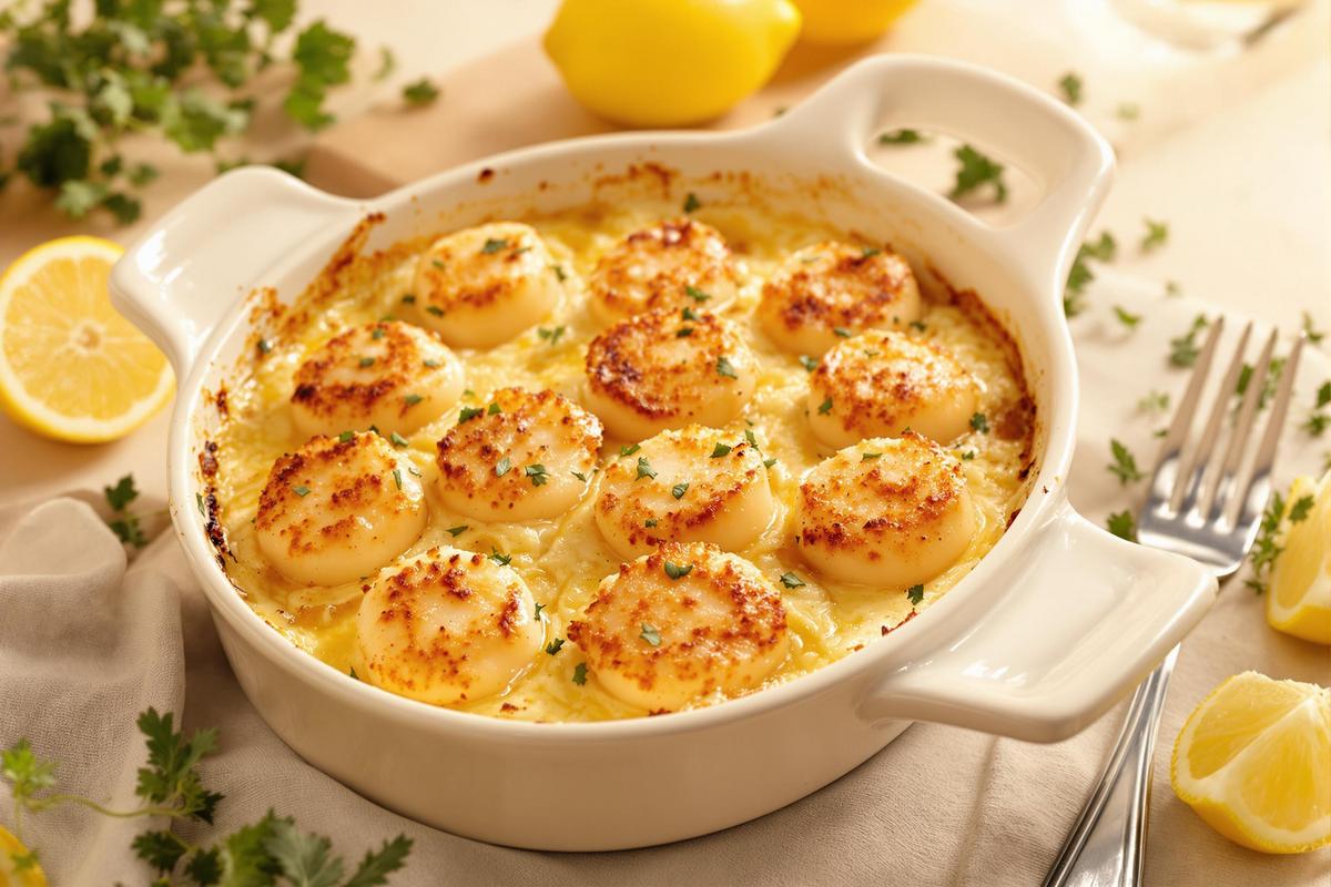 Gratin de saint-jacques pour repas festif