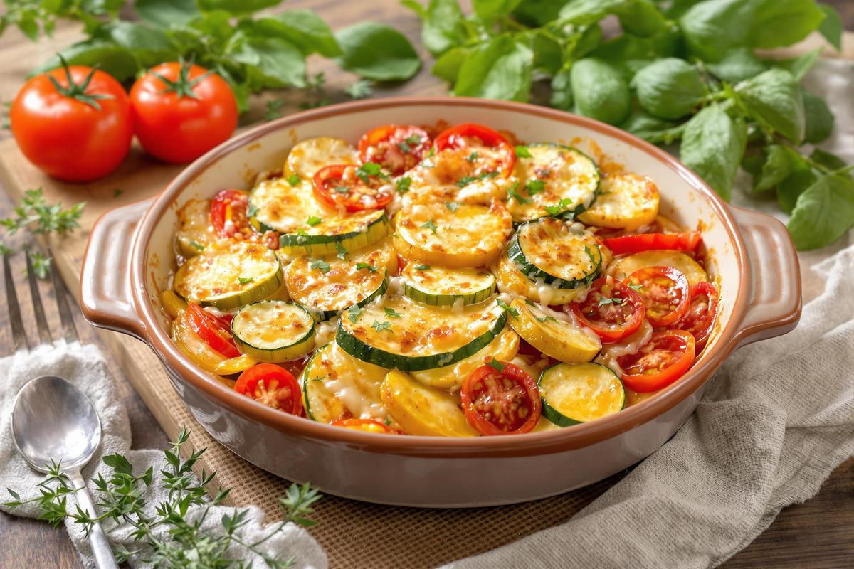 Gratin tomates, courgettes et pommes de terre