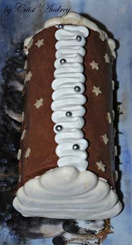 Bûche chocolat, praliné et vanille