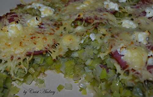 Gratin de poireaux au bacon et au chèvre