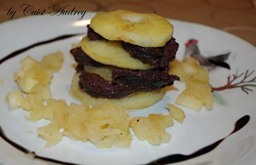 Mille-feuilles de boudin aux pommes