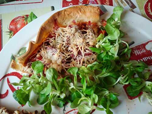 Tarte salée totale impro: jambon italien- champignons