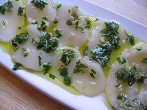 Carpaccio de coquilles Saint-Jacques...