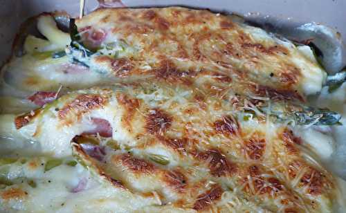 Gratin de poireaux au jambon