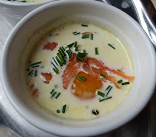 Oeuf cocotte au saumon fumé