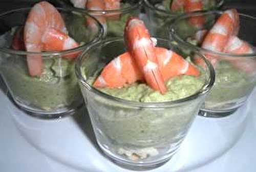 Verrine brocolis crevettes