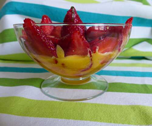 Coup fraises sur sabayon citron