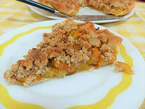 Tarte mirabelles et streusel aux noisettes