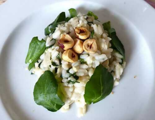 Risotto au cresson et noisettes