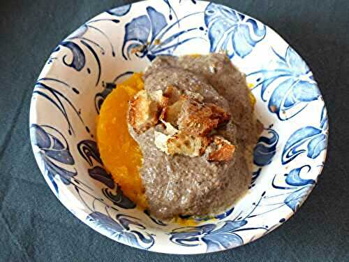 Tranche de butternut à la crème de champignons