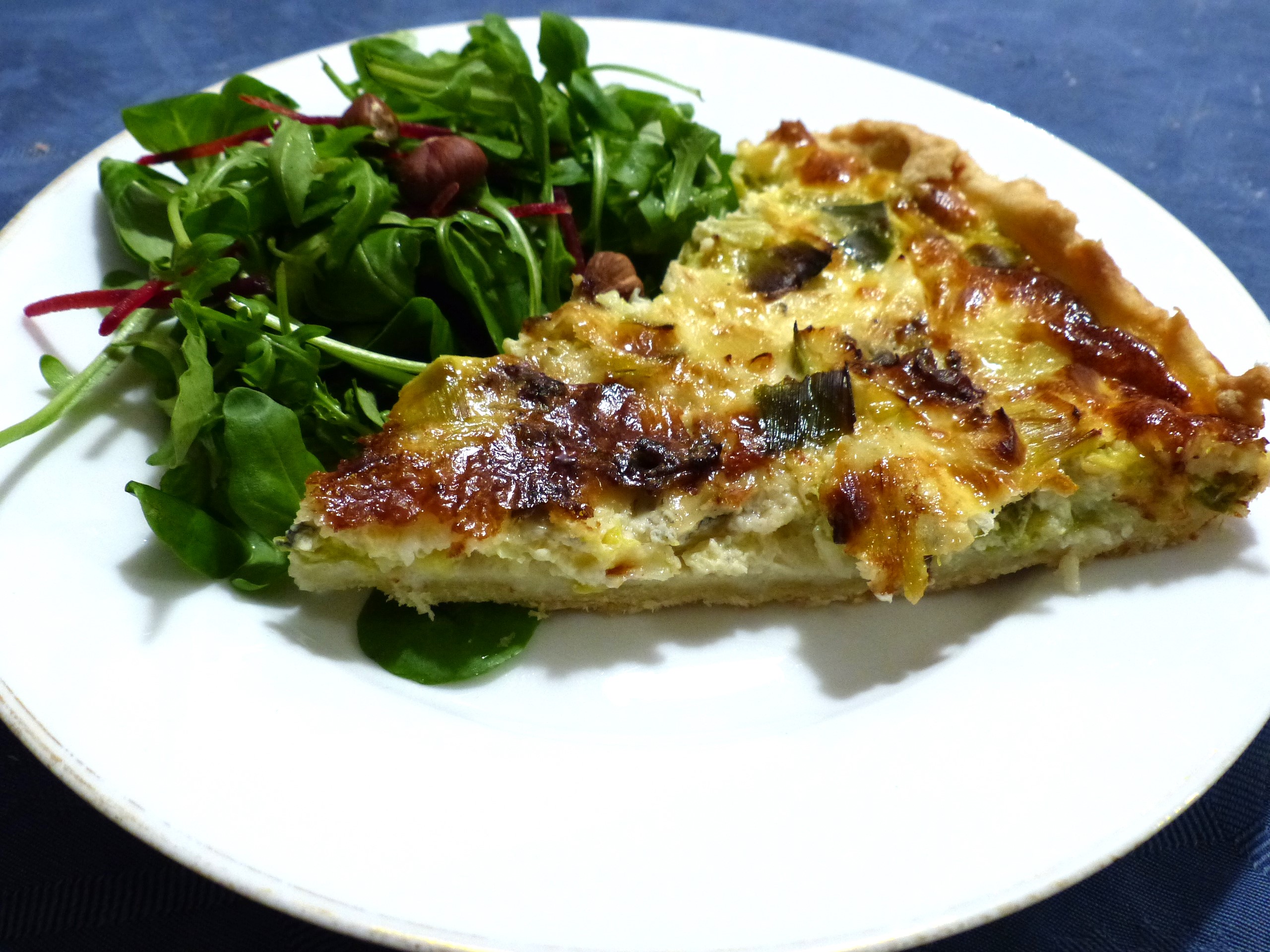 Quiche aux poireaux et bleu de brebis