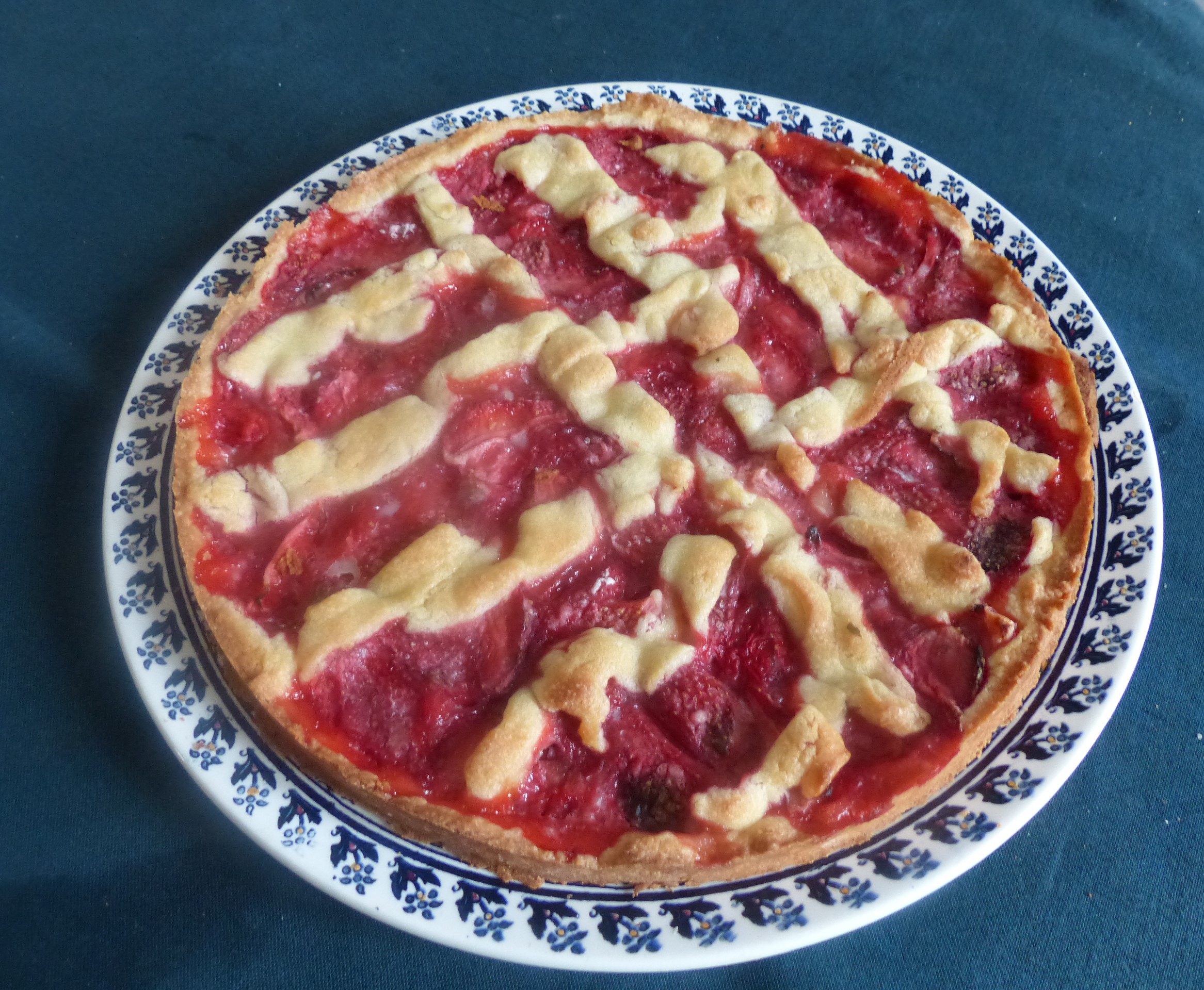Tarte aux fraises cuites