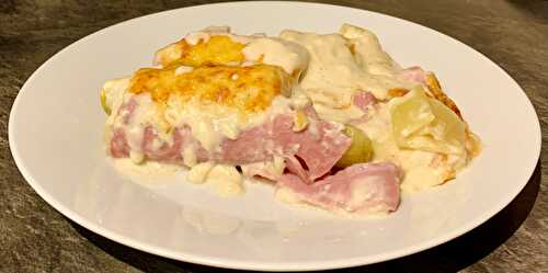 Gratin de poireaux au jambon