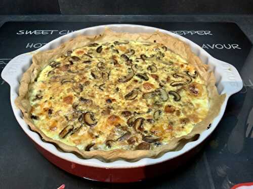 Tarte aux champignons et tome de brebis