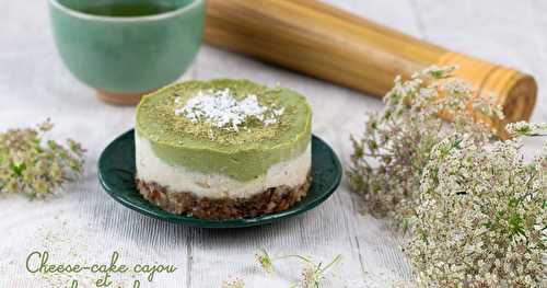 Cheese-cake végétal aux noix de cajou et thé Matcha