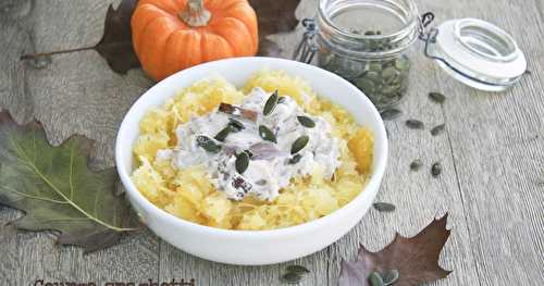 Courge spaghetti façon carbonara