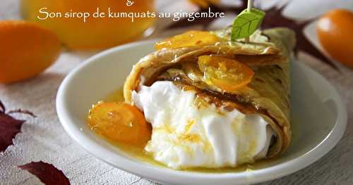 Crêpes à la farine de pois-chiches et son sirop de kumquats au gingembre