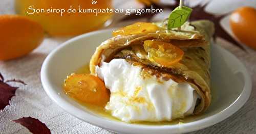 Crêpes à la farine de pois-chiches et son sirop de kumquats au gingembre