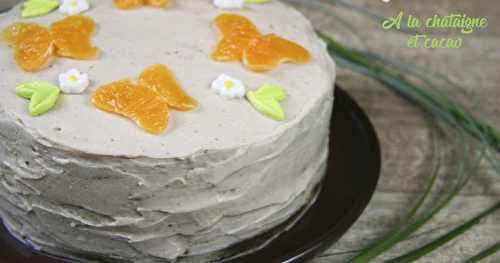 Layer cake à la farine de châtaigne et cacao