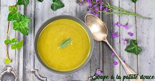 Soupe de patate douce et épinard au curry