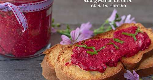 Tartinade de framboise crue aux graines de chia et menthe