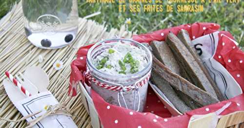 Tartinade de graines de tournesol à l'aïl  et ses frites de sarrasin - Façon faux-mage frais aux fines herbes