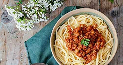 Spaghetti bolognaises au haché de pois-chiches