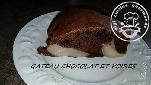 GATEAU CHOCOLAT ET POIRES au thermomix