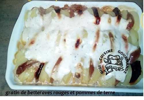 GRATIN DE POMMES DE TERRE ET BETTERAVES ROUGES (cookéo)